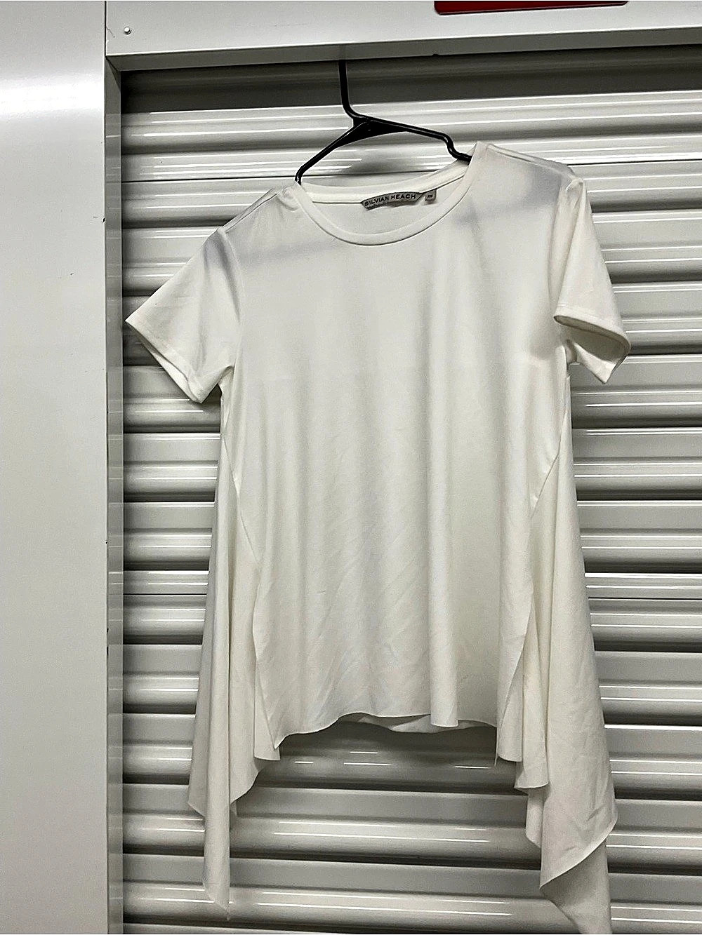 Silvian Heach Asymmetric Short Sleeve Top in Cream Size XS Like New